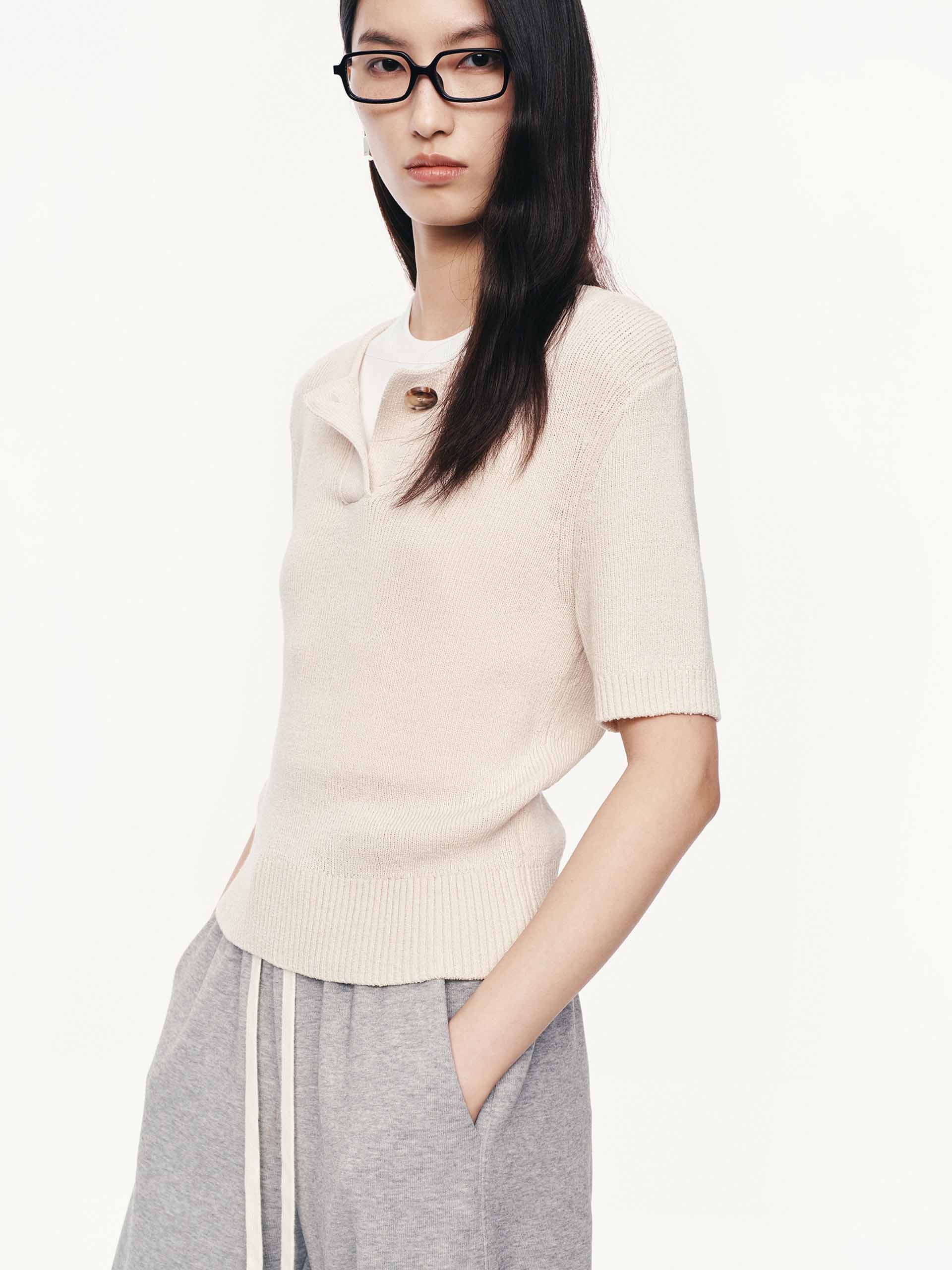 Round Neck Wool Top