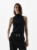 Turtleneck Sleeveless Knitted Top