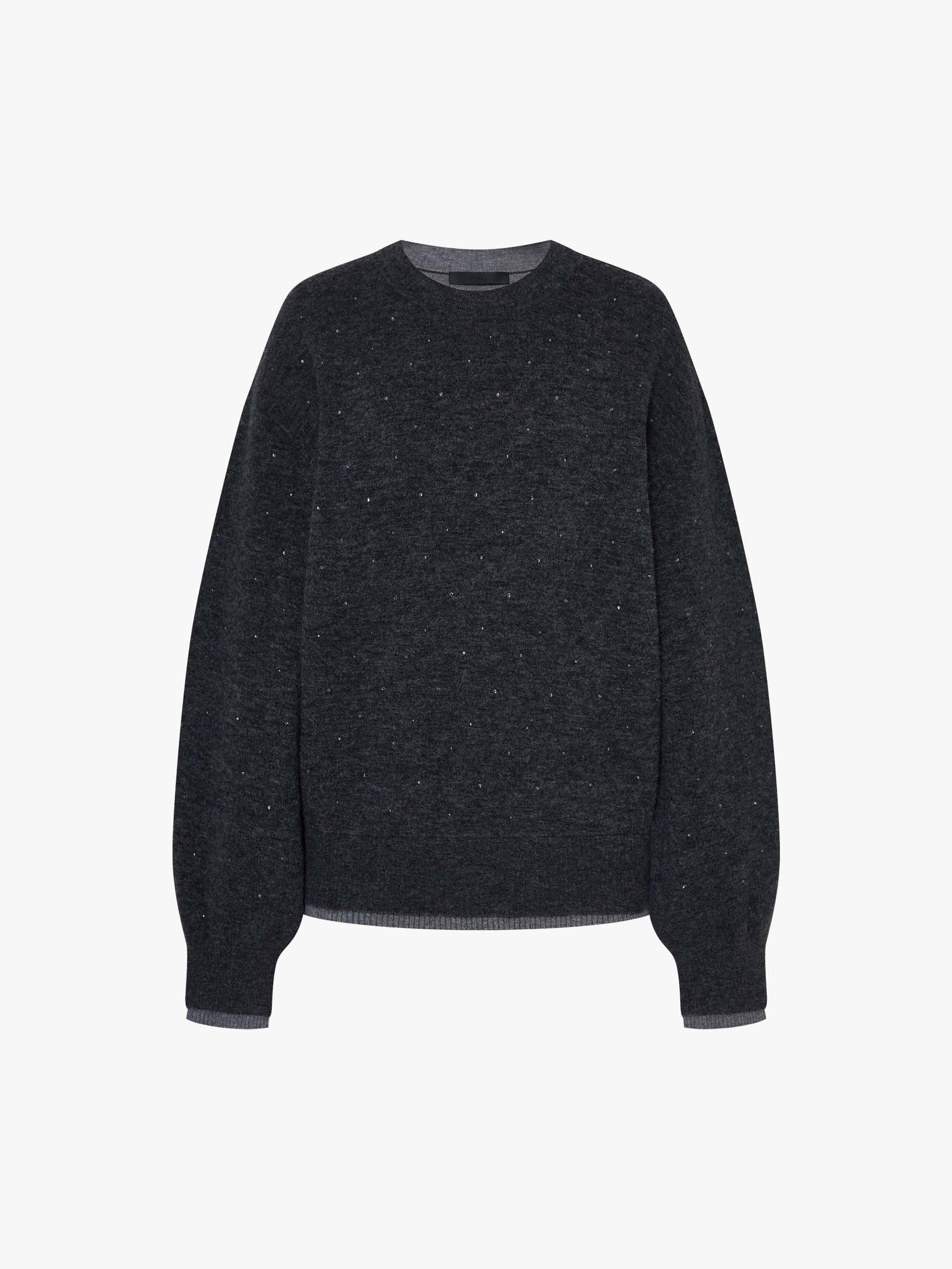 Rhinestone Wool Blend Sweater