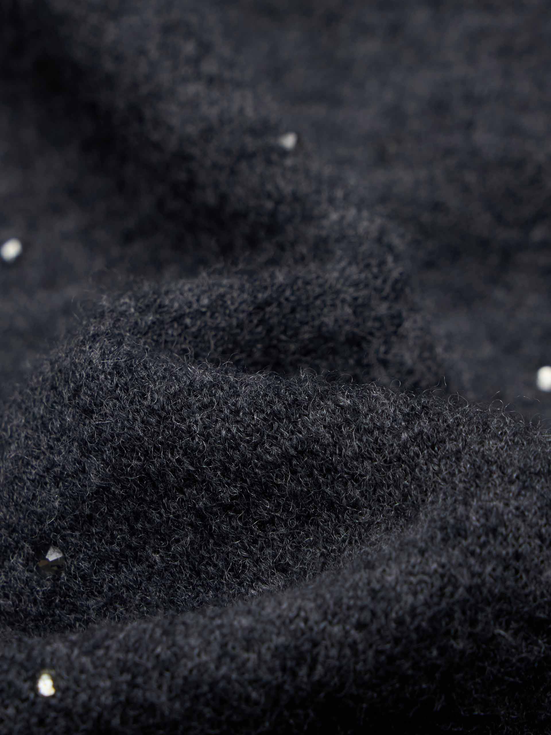 Rhinestone Wool Blend Sweater