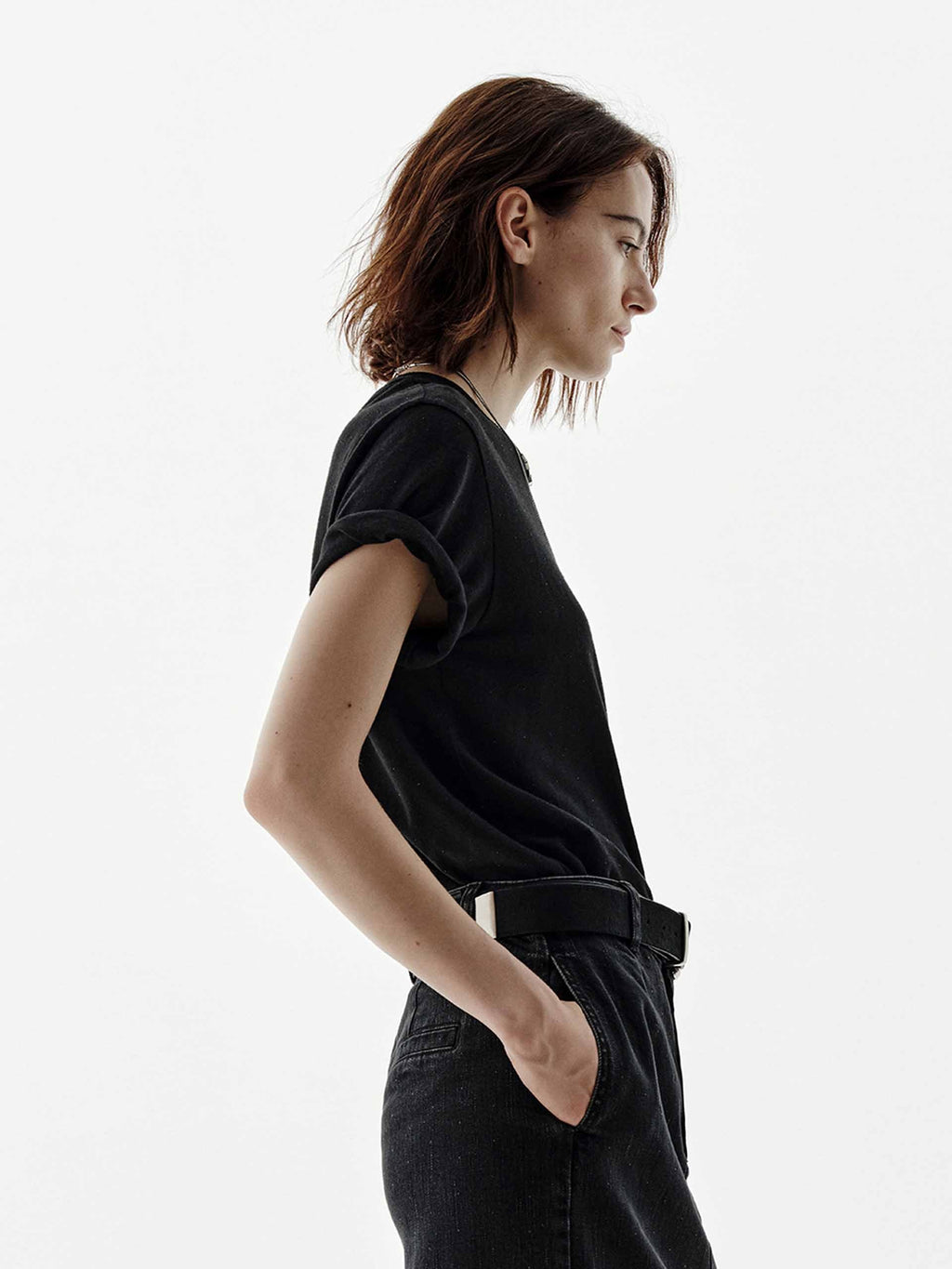 Cotton Linen Rhinestones T-shirt