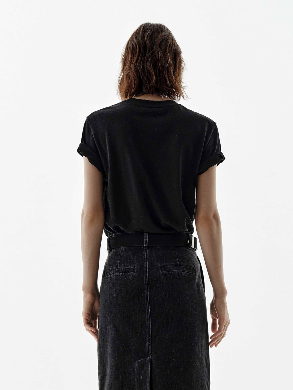 Cotton Linen Rhinestones T-shirt