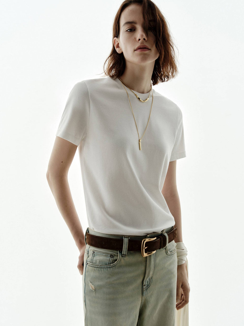 Short Sleeves White T-shirt