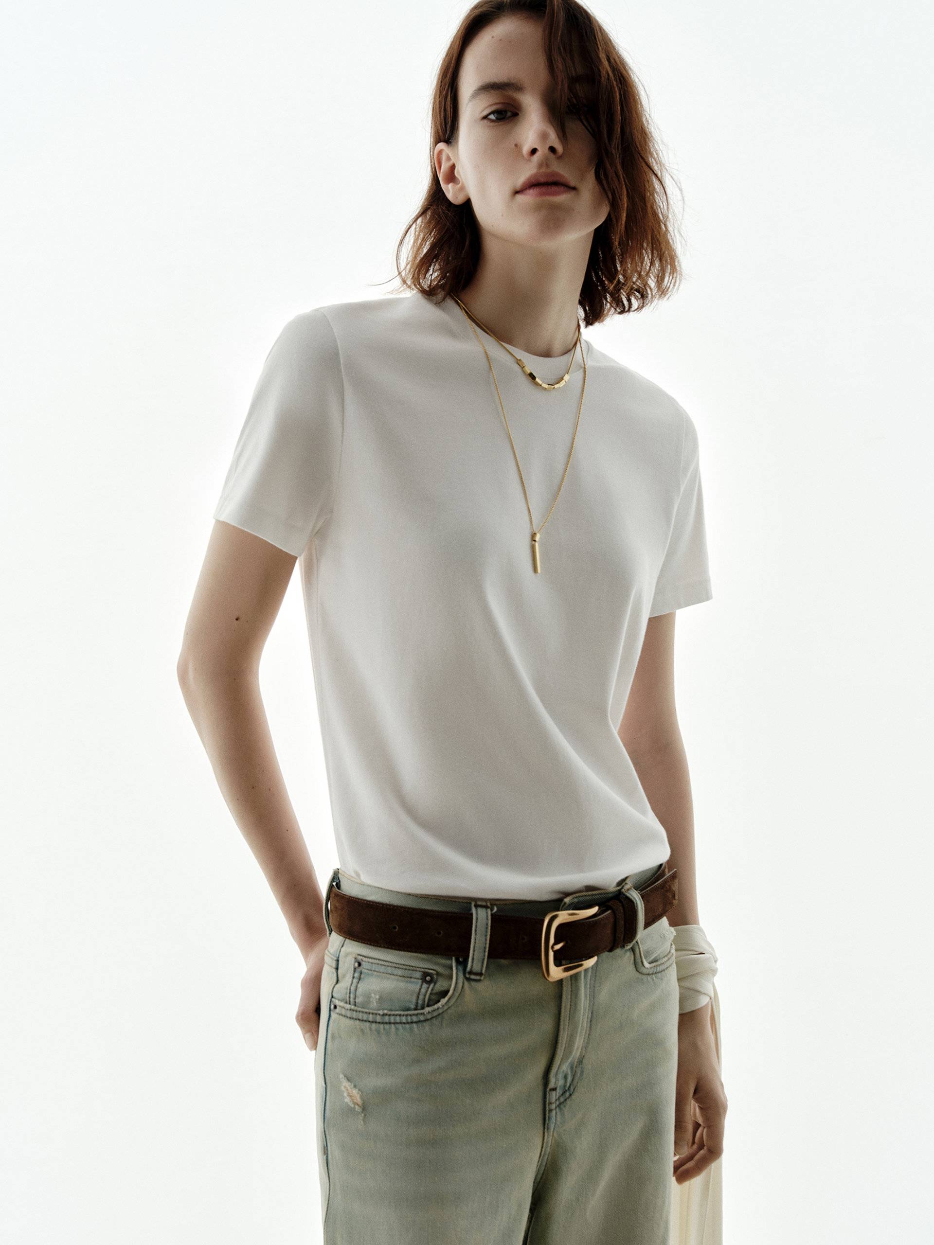 Short Sleeves White T-shirt