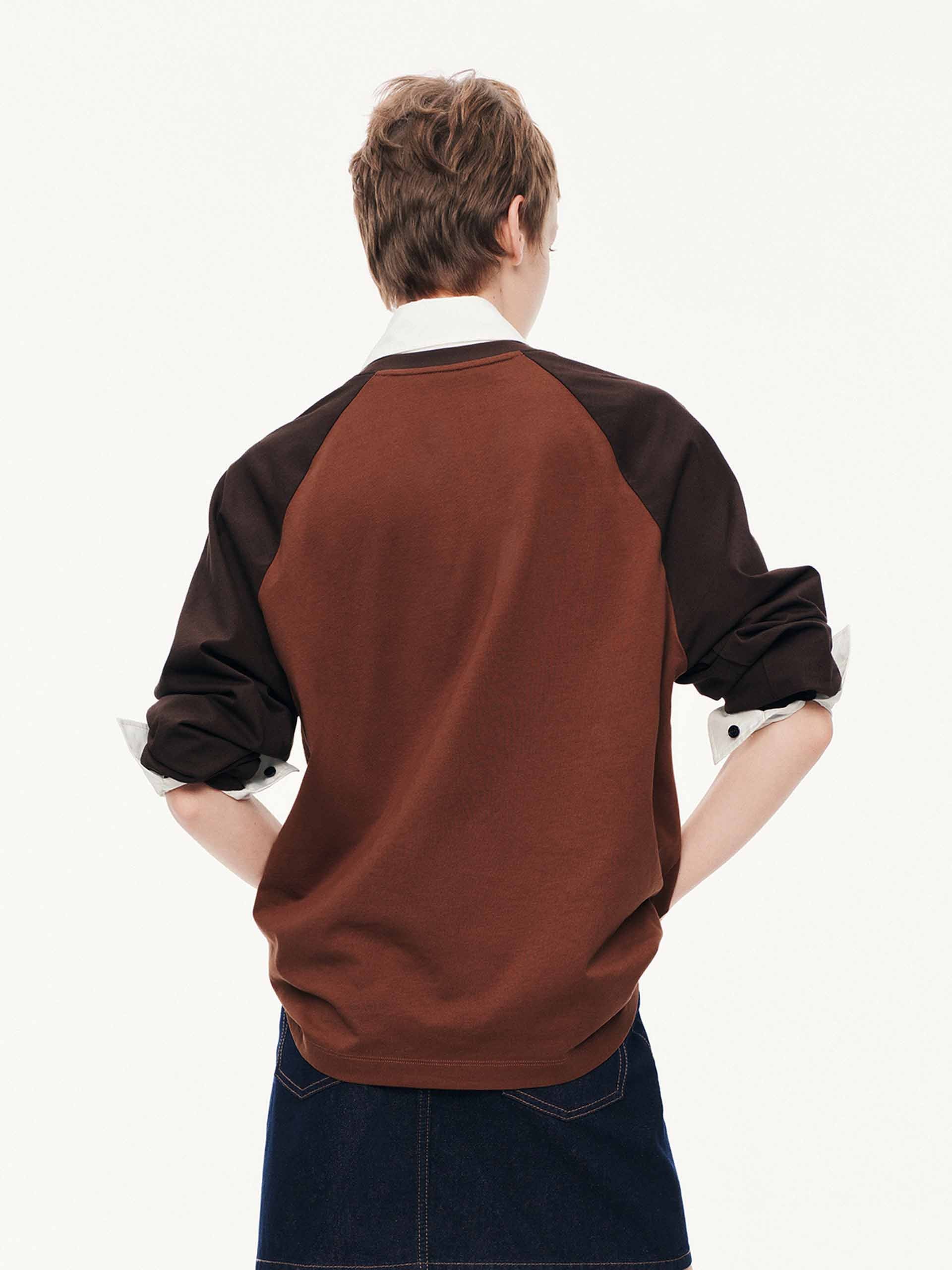 Contrast Raglan Sleeves T-shirt