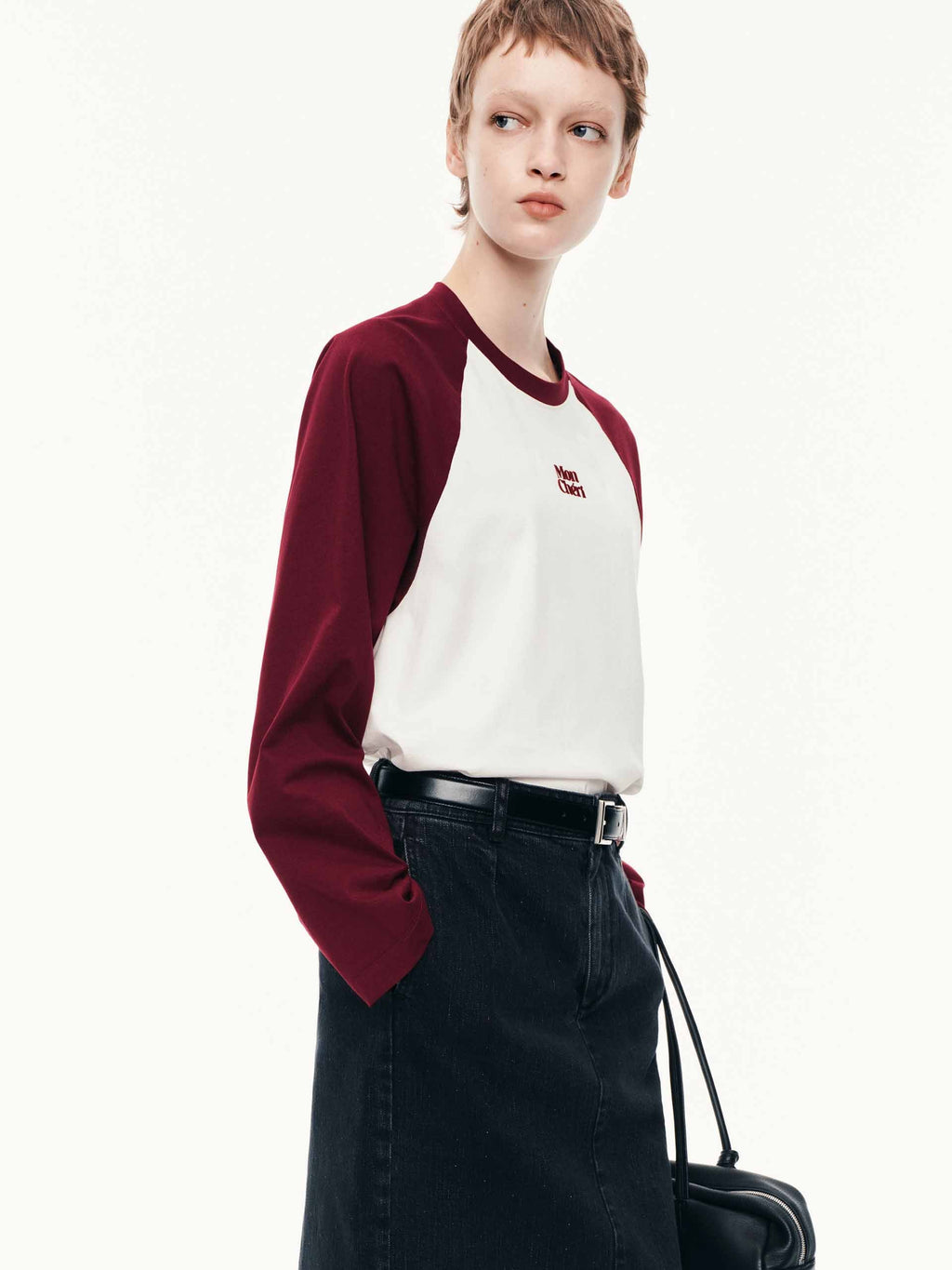 Contrast Raglan Sleeves T-shirt
