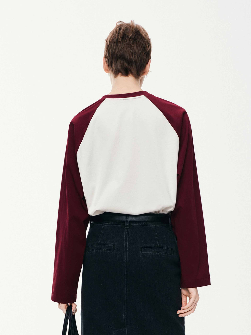 Contrast Raglan Sleeves T-shirt
