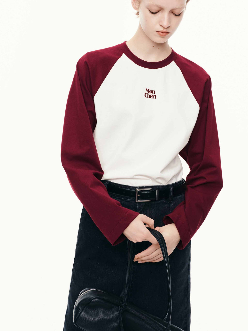 Contrast Raglan Sleeves T-shirt