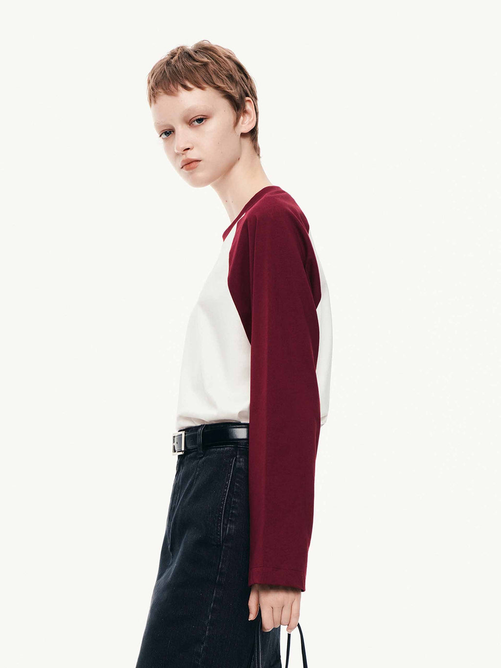 Contrast Raglan Sleeves T-shirt