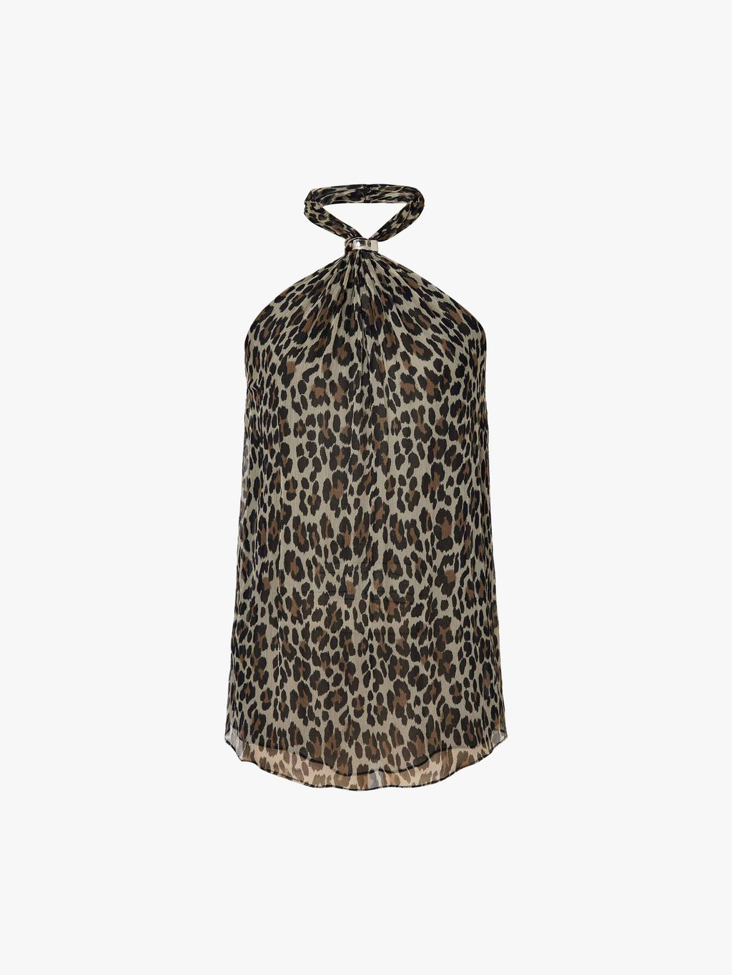 Leopard Print Halterneck Blouse