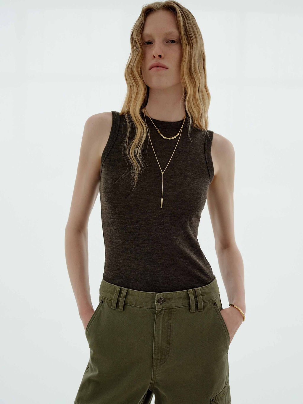 Wool Blend Sleeveless Top