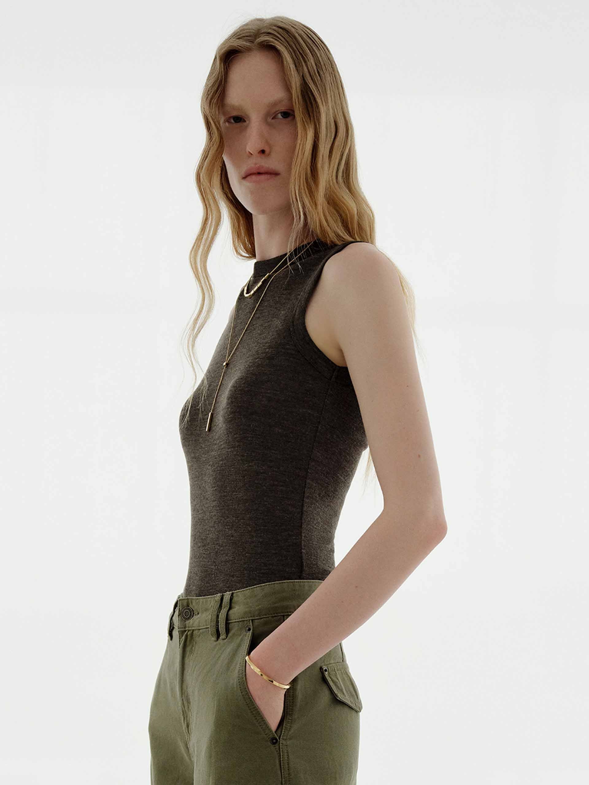 Wool Blend Sleeveless Top
