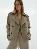 Cotton Cropped Trench Coat