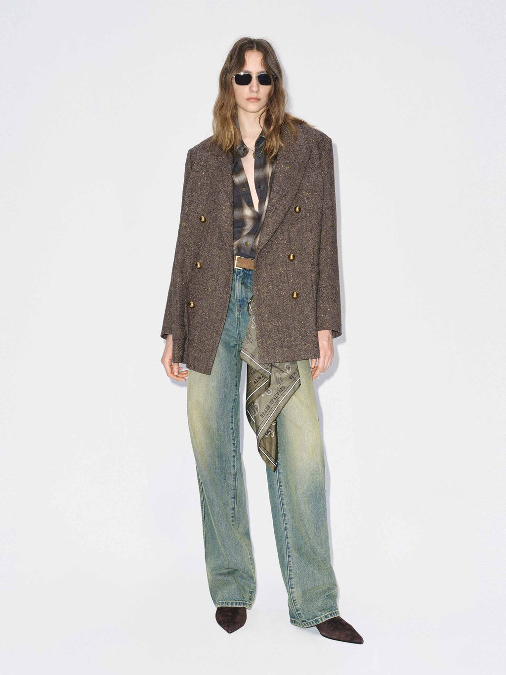 Wool Blend Donegal Tweed Blazer