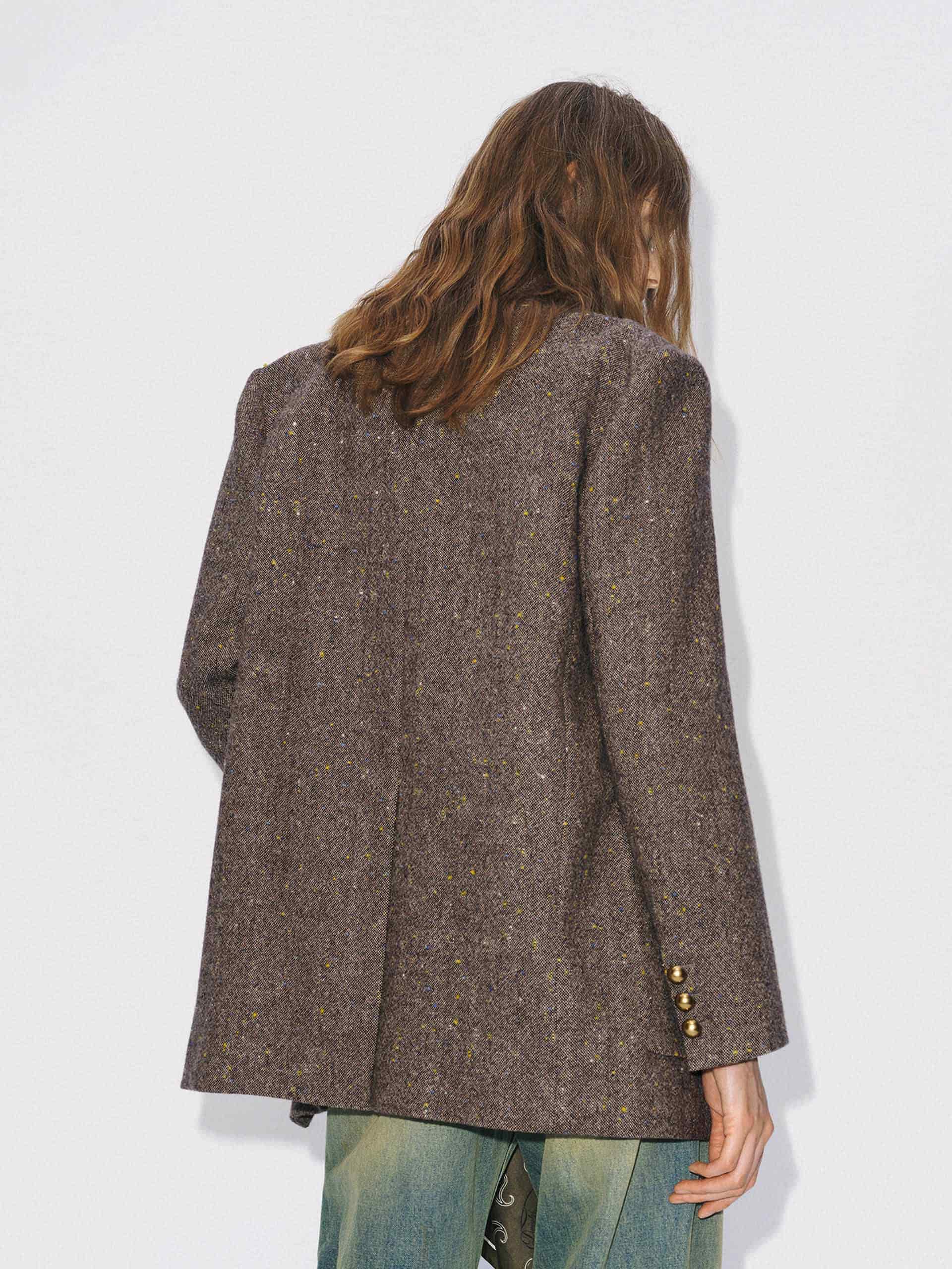 Wool Blend Donegal Tweed Blazer