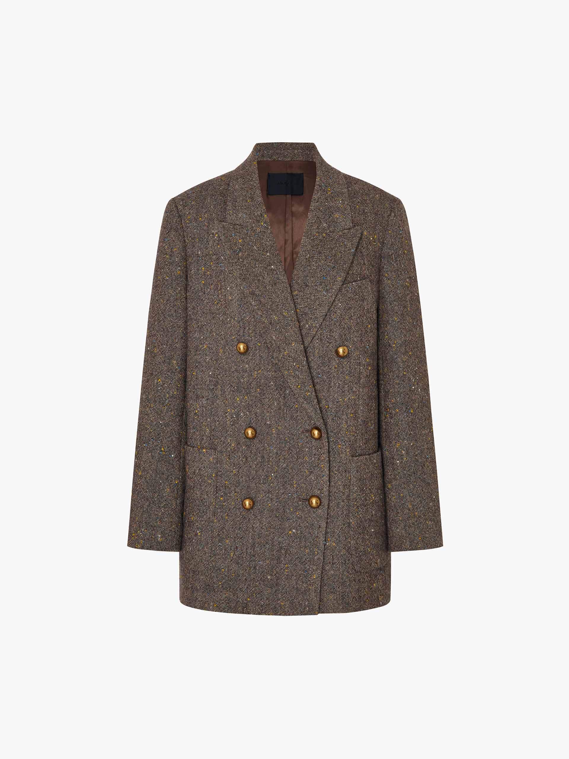 Wool Blend Donegal Tweed Blazer