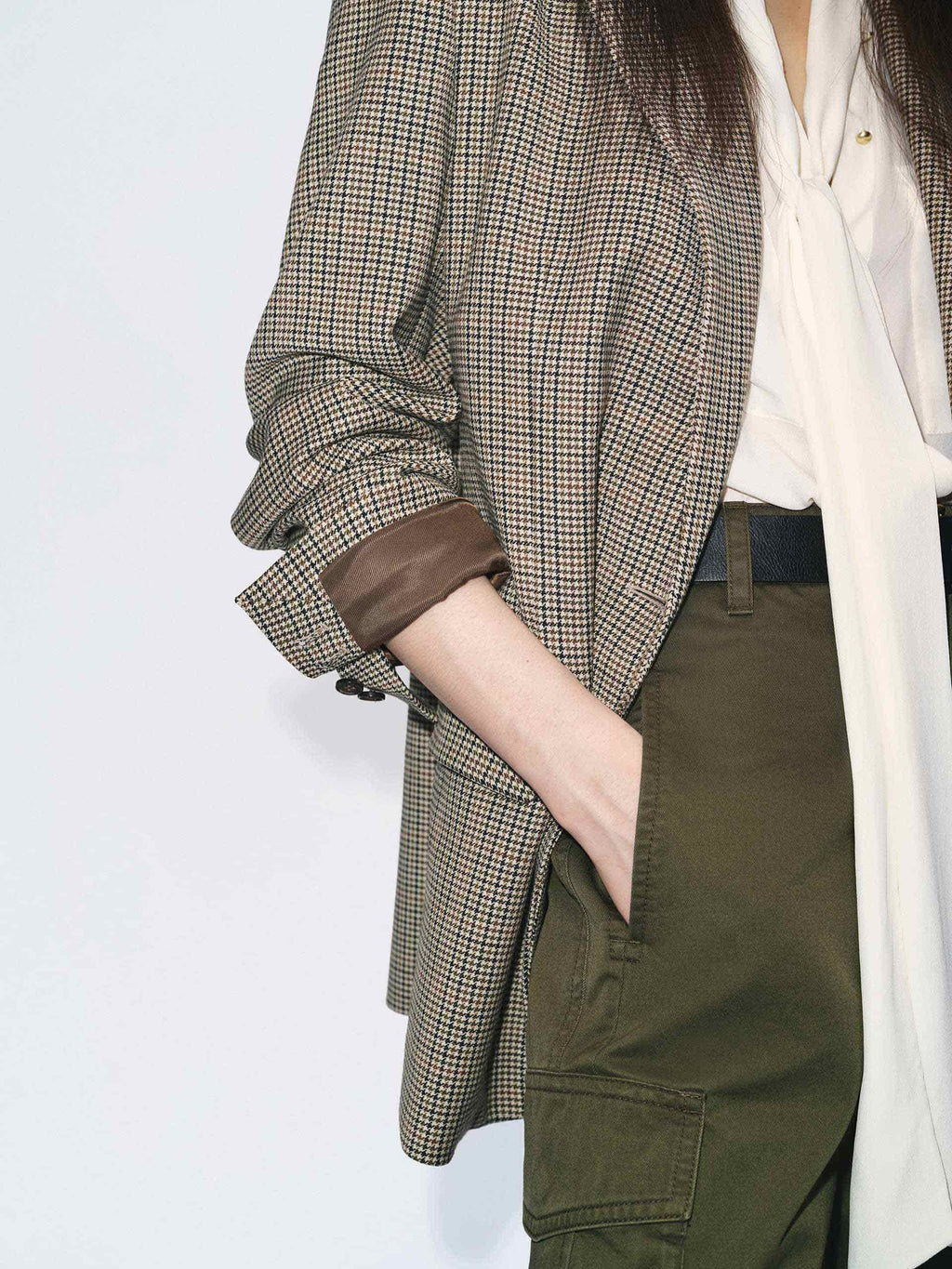 Wool Blend Plaid Blazer