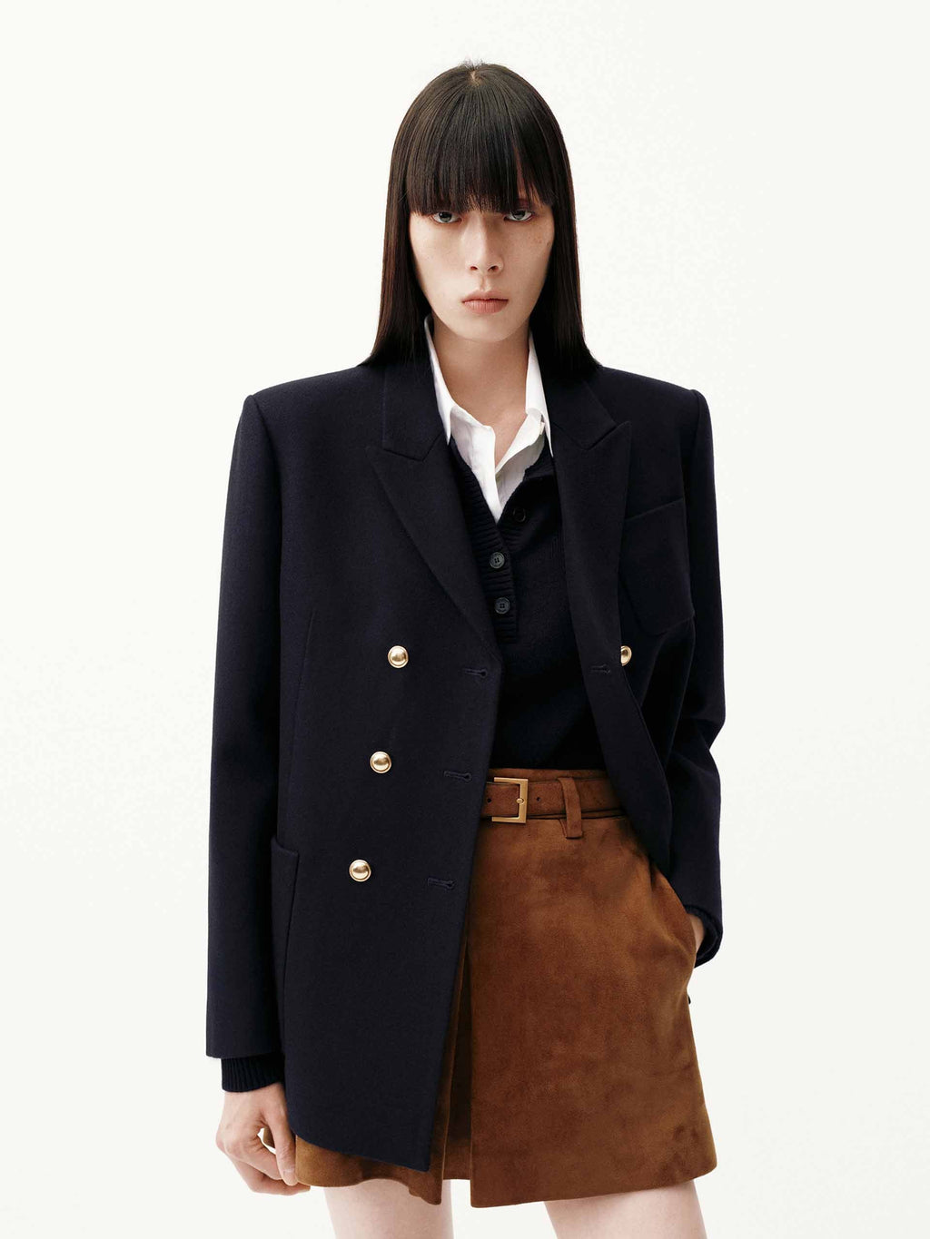 Patch Pockets Wool Blazer