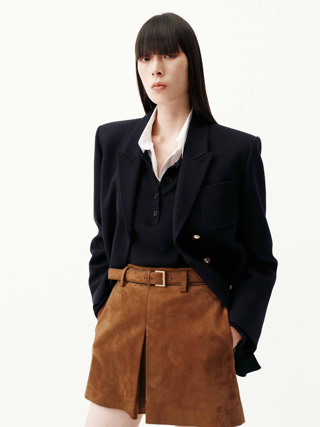 Patch Pockets Wool Blazer