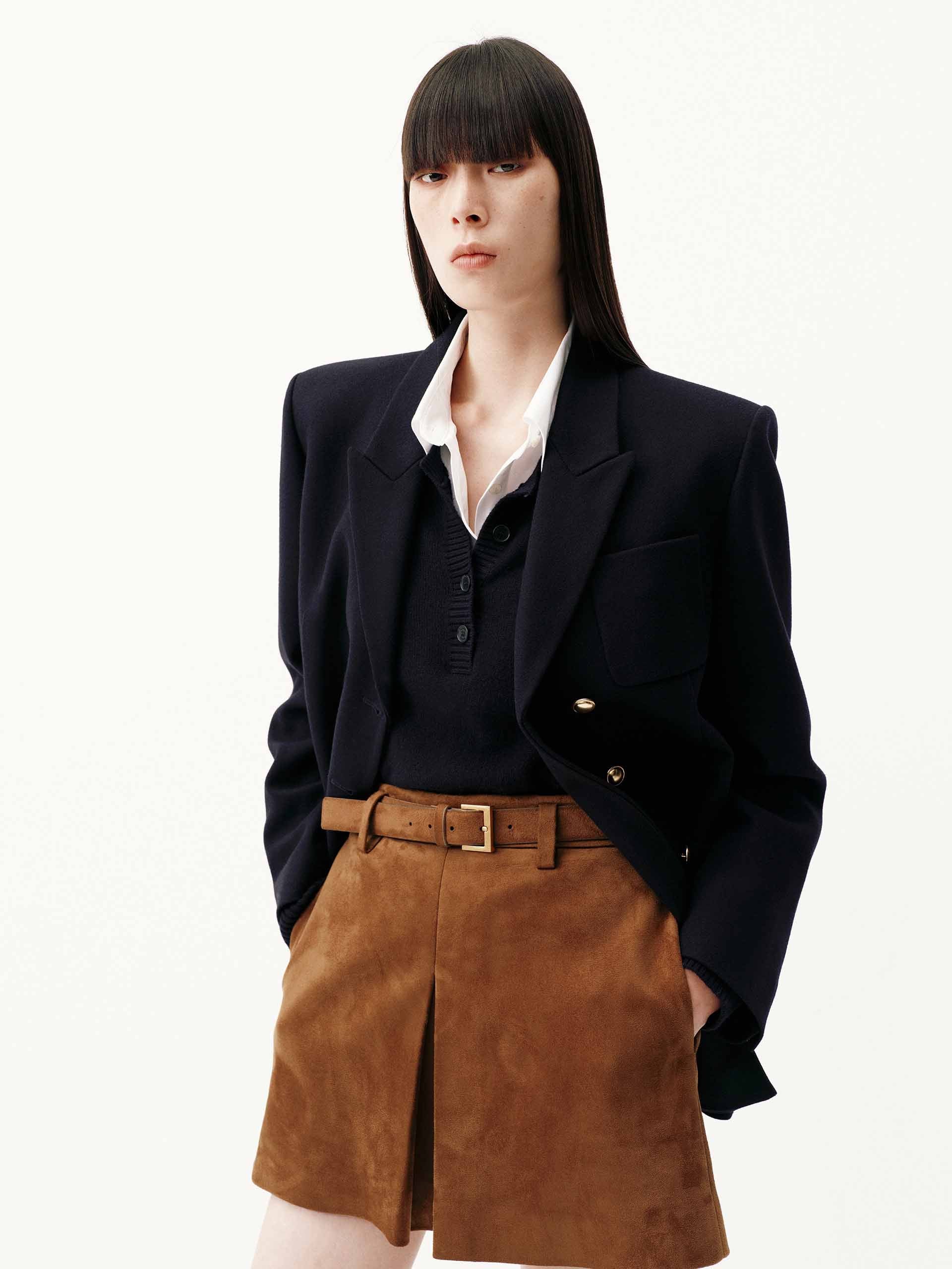 Patch Pockets Wool Blazer