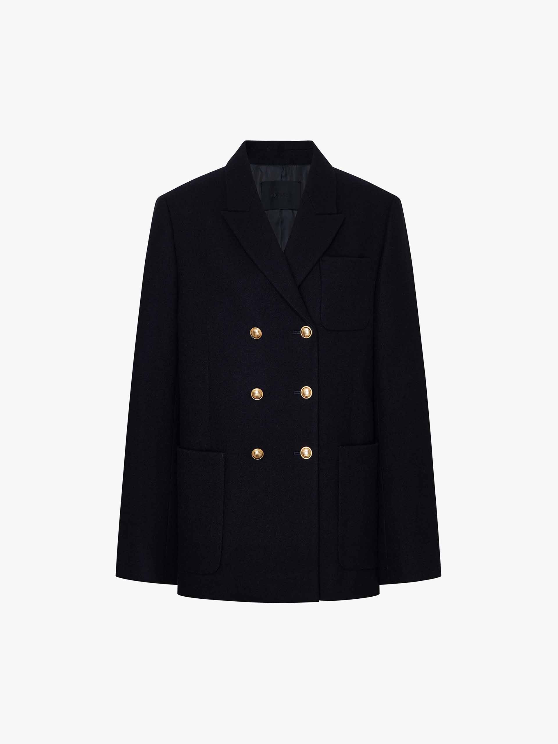 Patch Pockets Wool Blazer