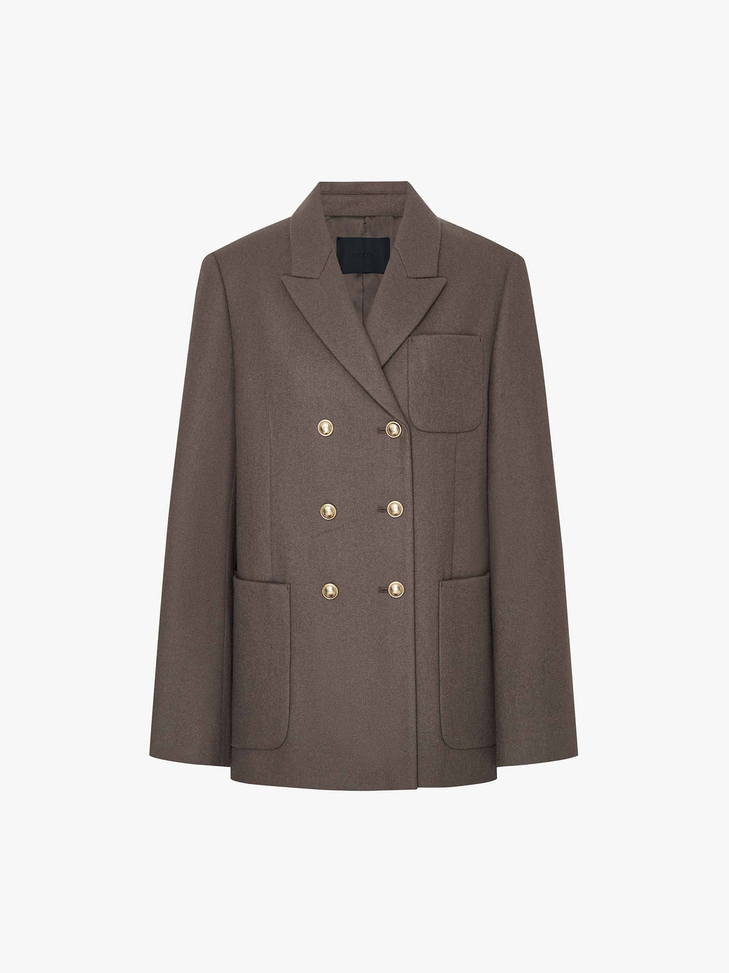 Patch Pockets Wool Blazer