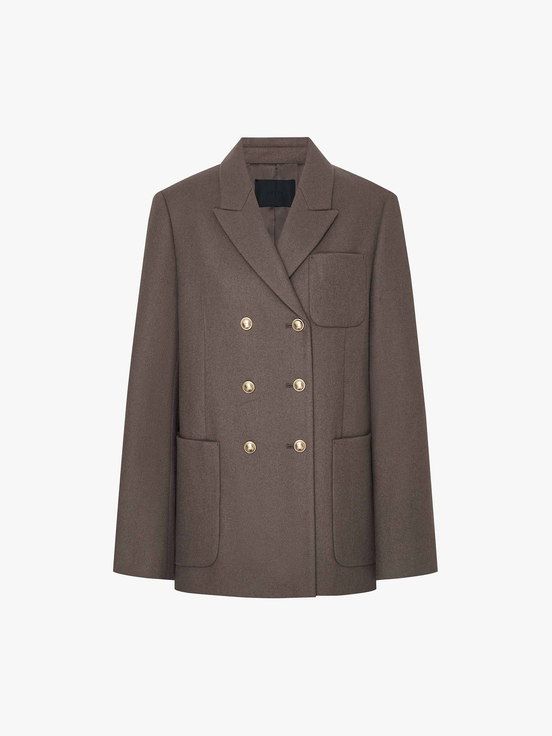 Patch Pockets Wool Blazer