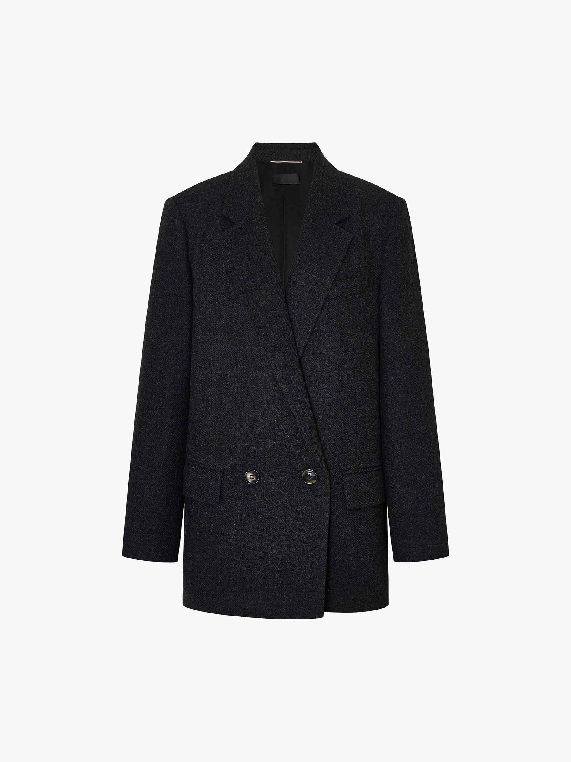 Peak Lapel Pure Wool Blazer
