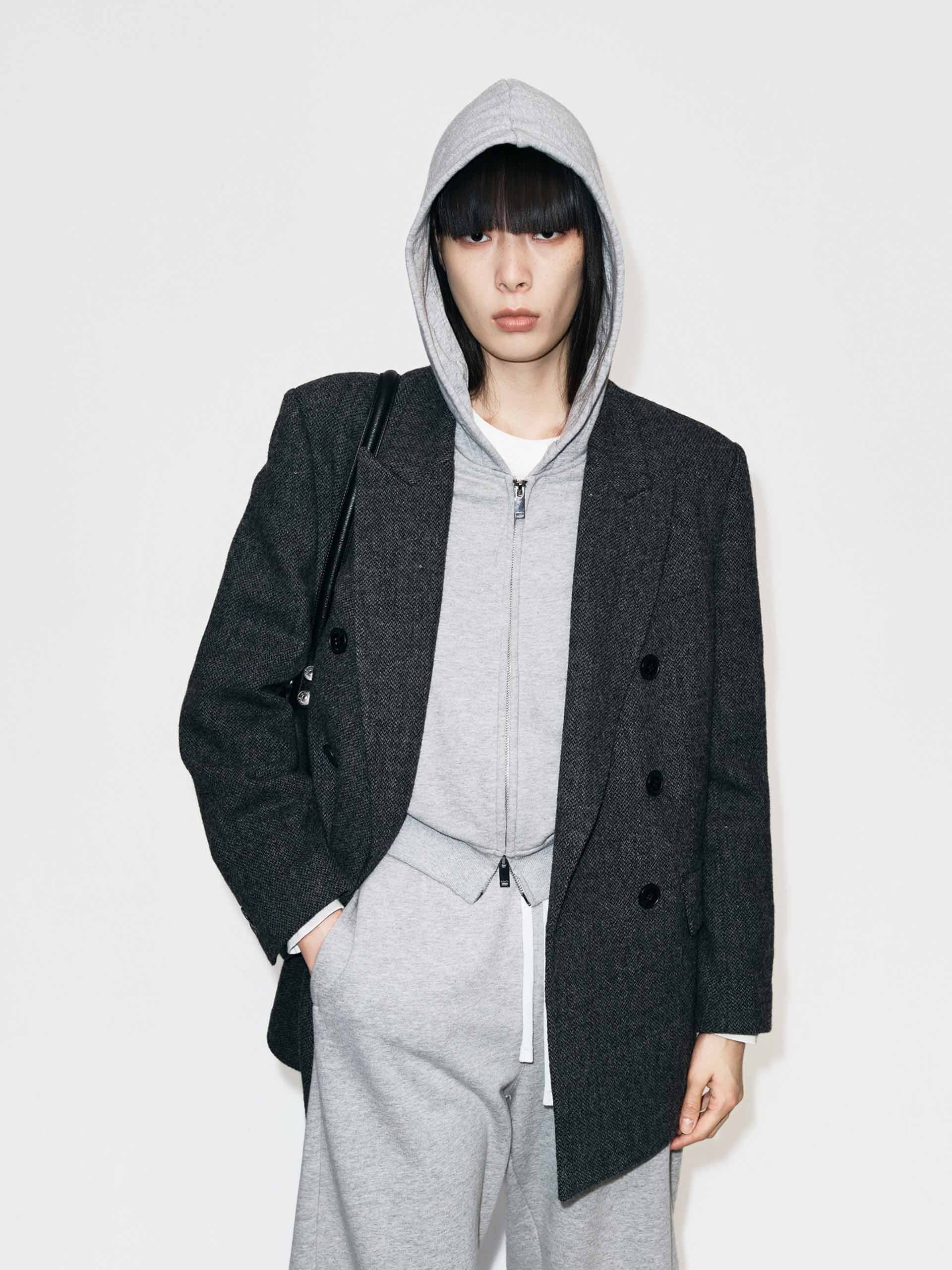 Sequin Detail Wool Blazer