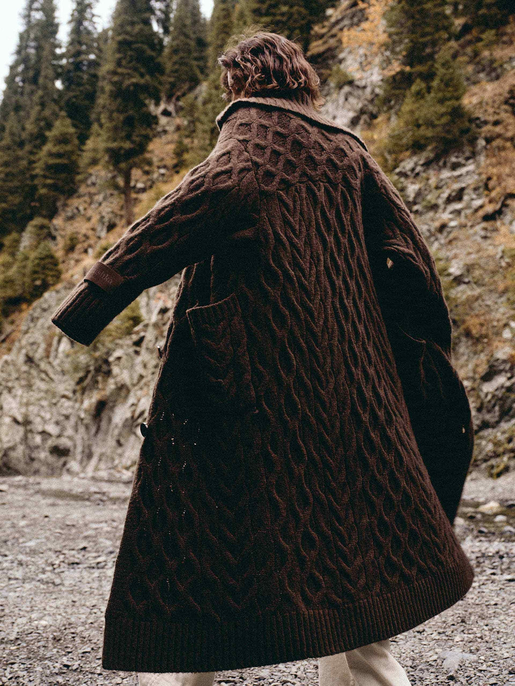 Long Cable Knit Cardigan