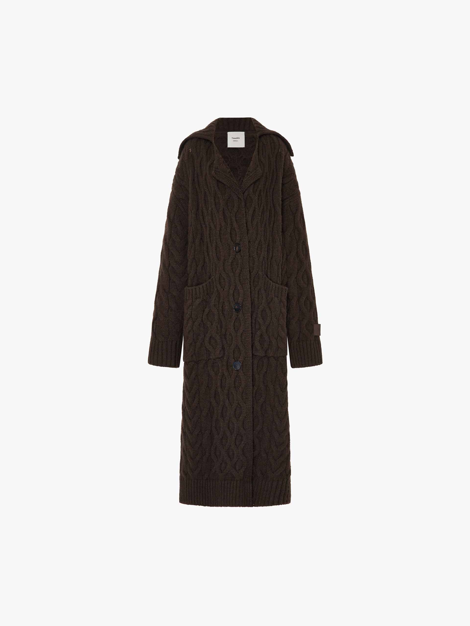 Long Cable Knit Cardigan