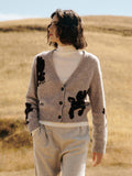V-neck Cropped Cardigan