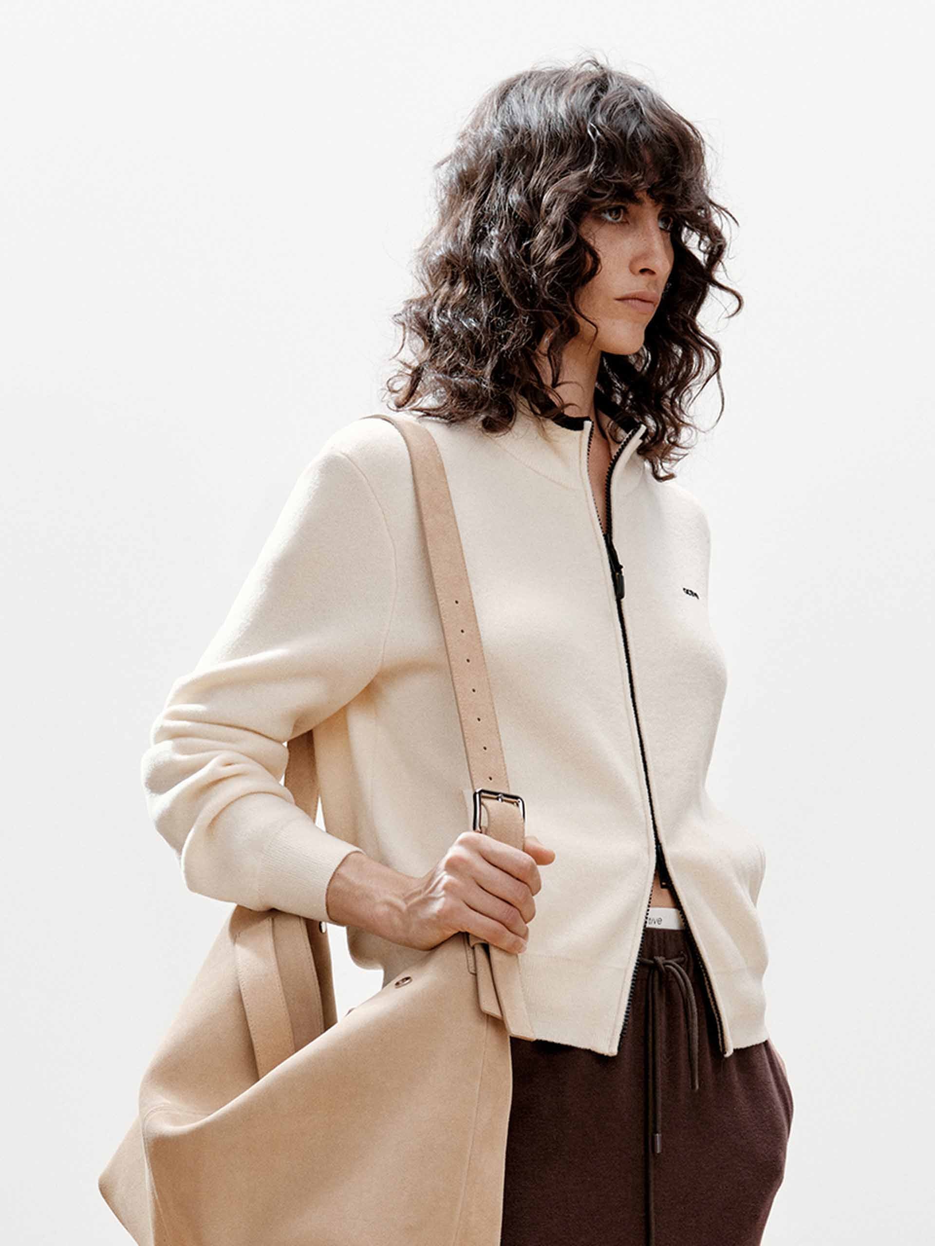 Two-way Zipper Athletic Cardigan