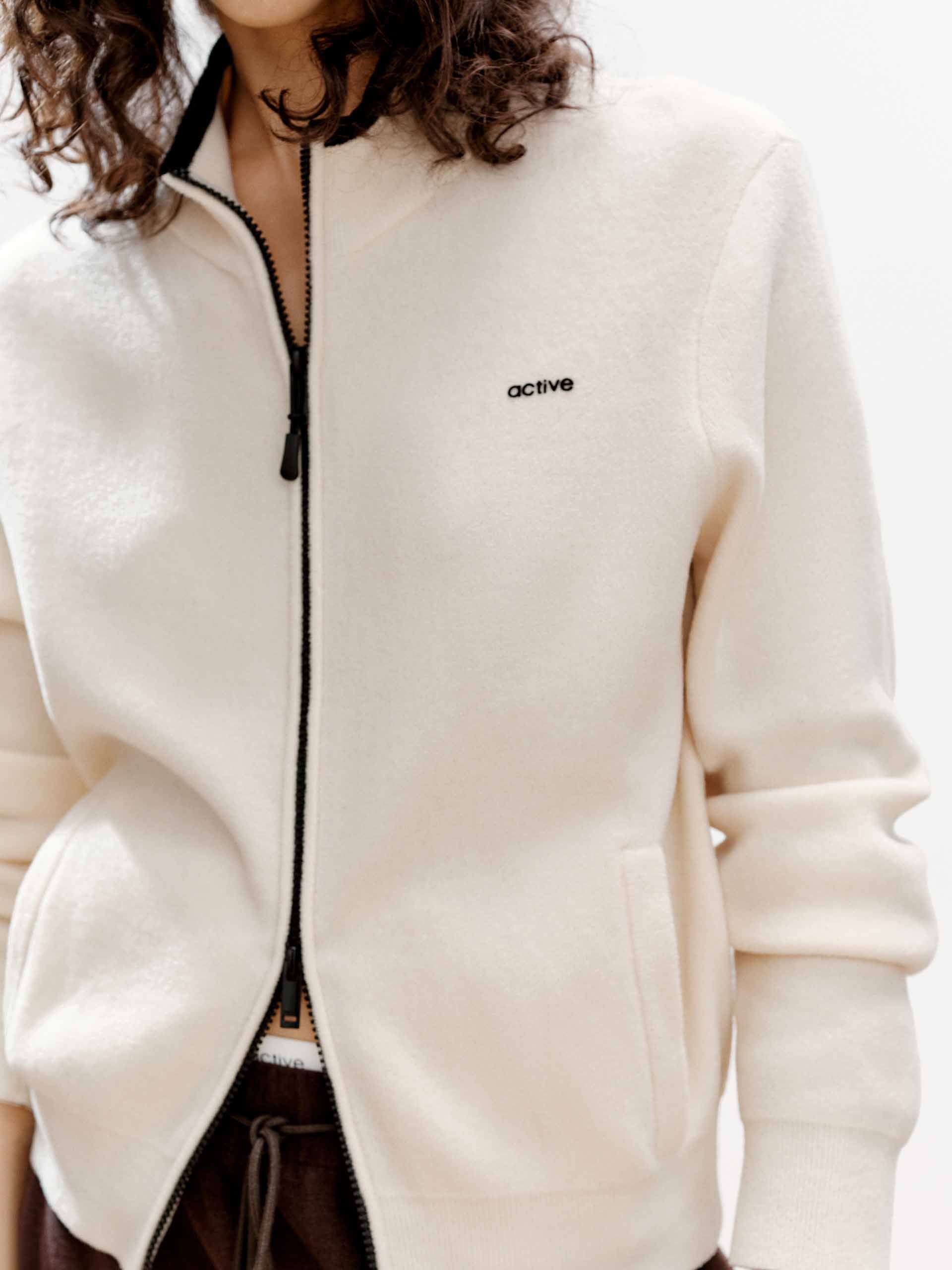 Two-way Zipper Athletic Cardigan