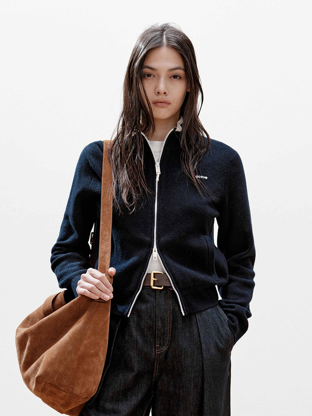 Two-way Zipper Athletic Cardigan