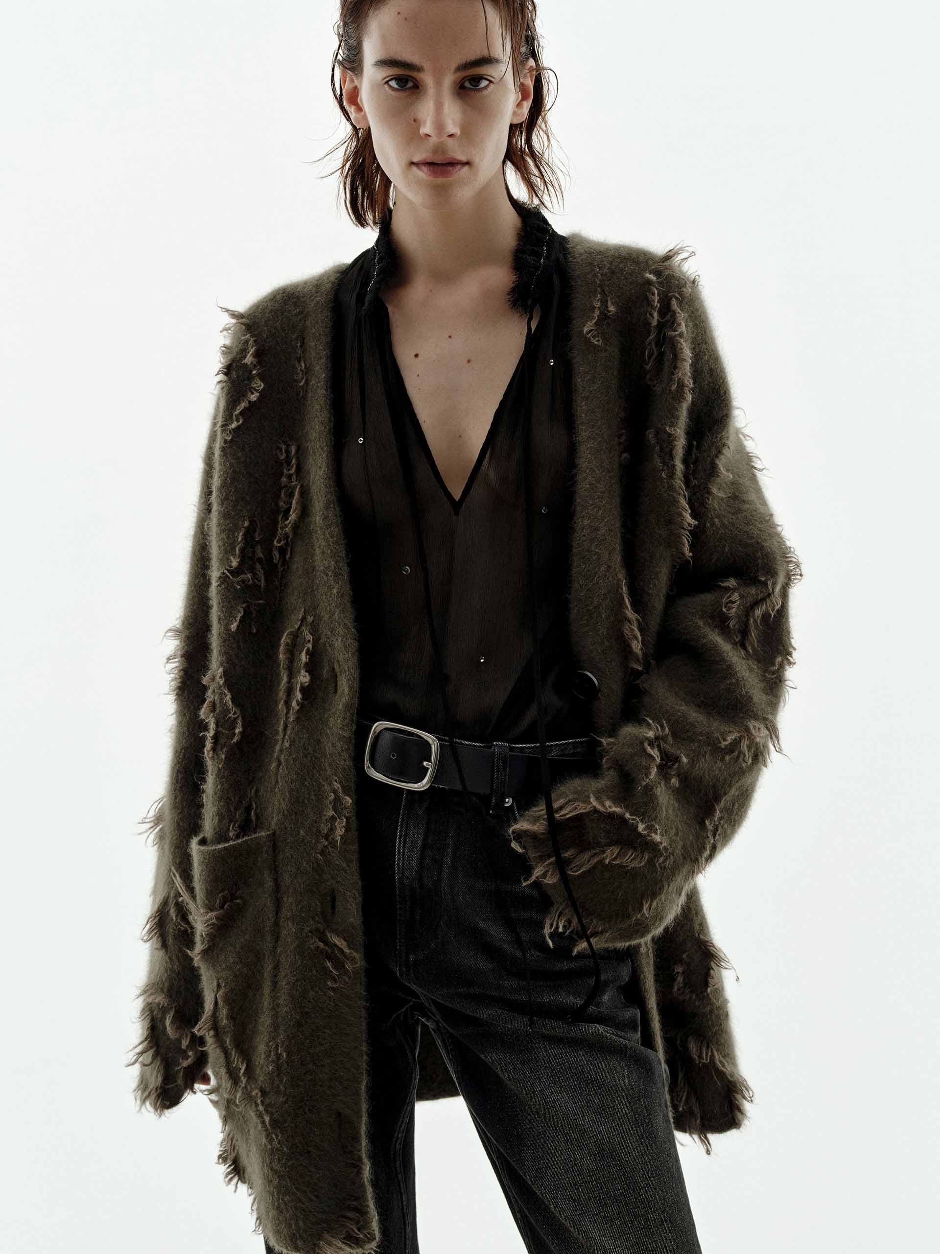 Brushed V-neck Cardigan