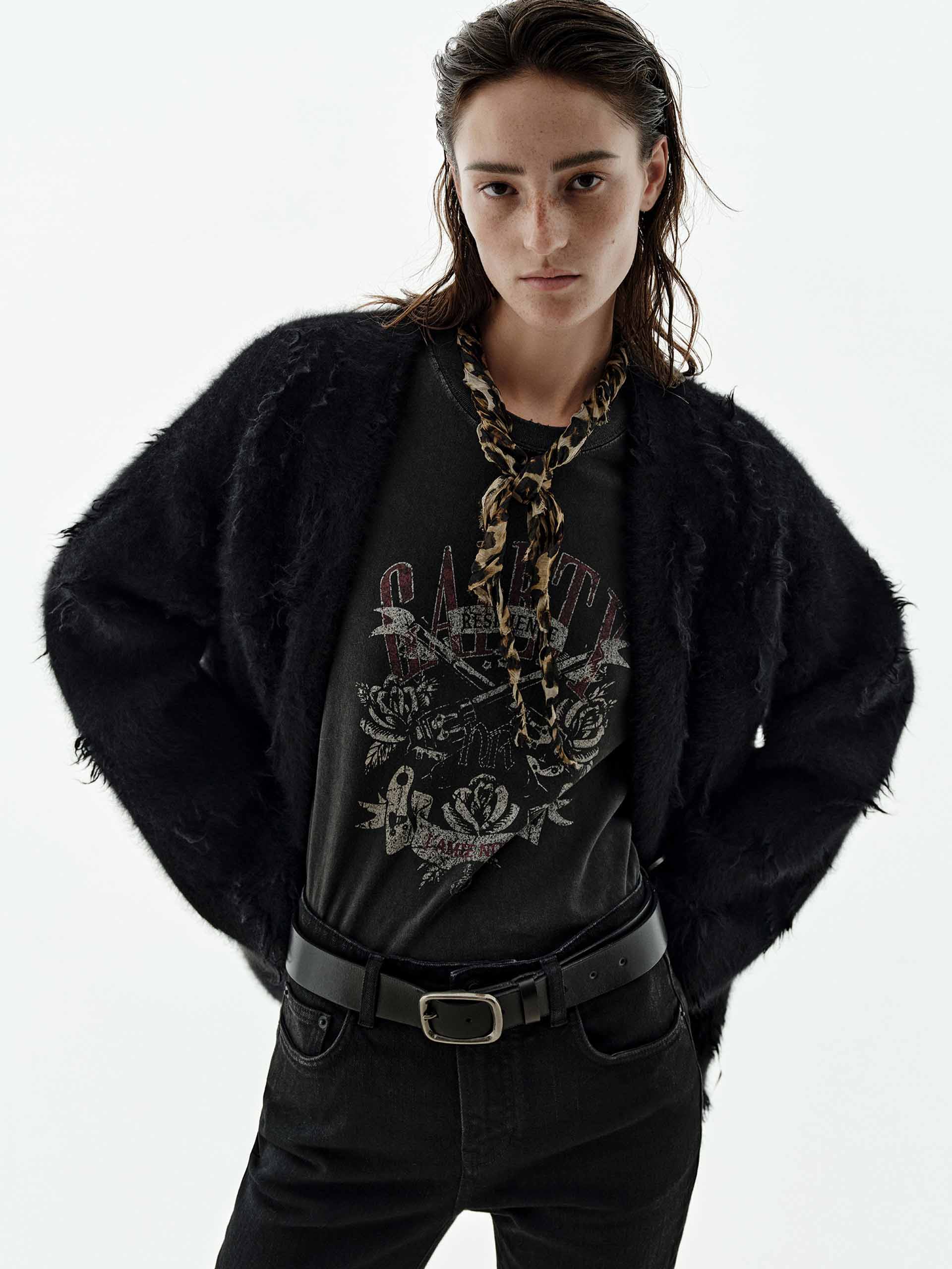Brushed V-neck Cardigan