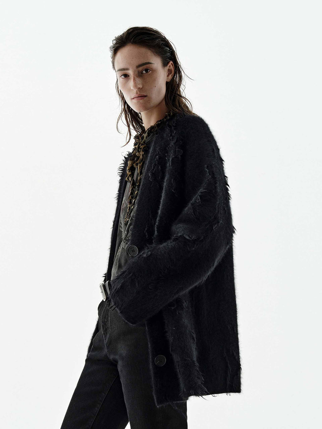 Brushed V-neck Cardigan