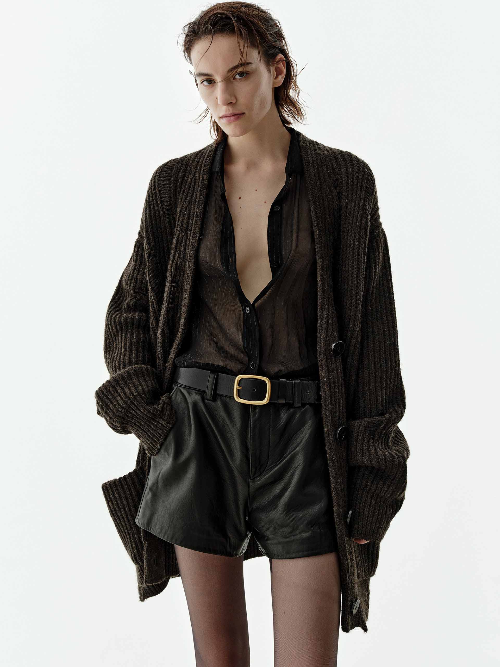 Ripped Loose Wool Cardigan