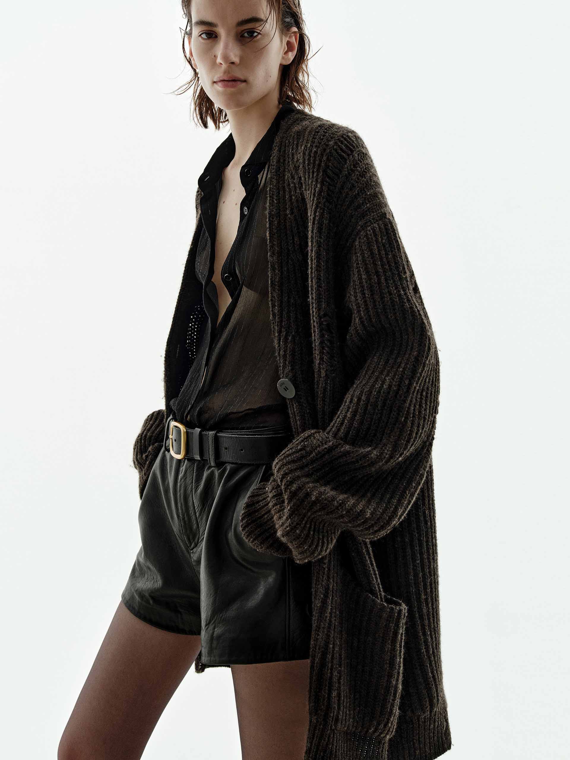Ripped Loose Wool Cardigan