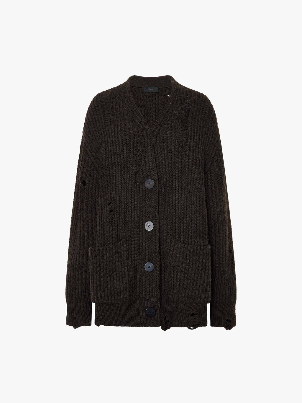 Ripped Loose Wool Cardigan