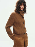 Naval Collar Knitted Cardigan