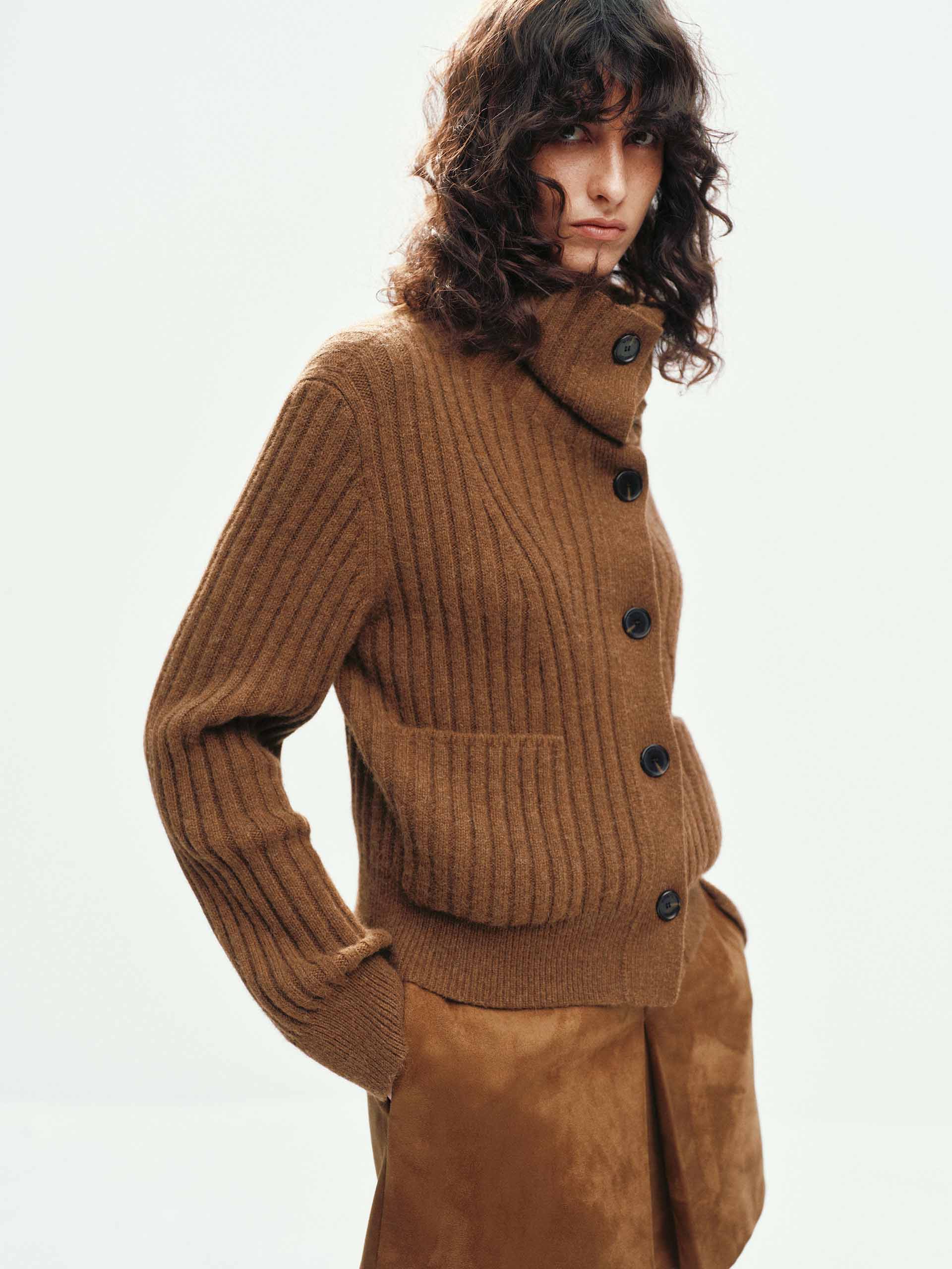 Naval Collar Knitted Cardigan