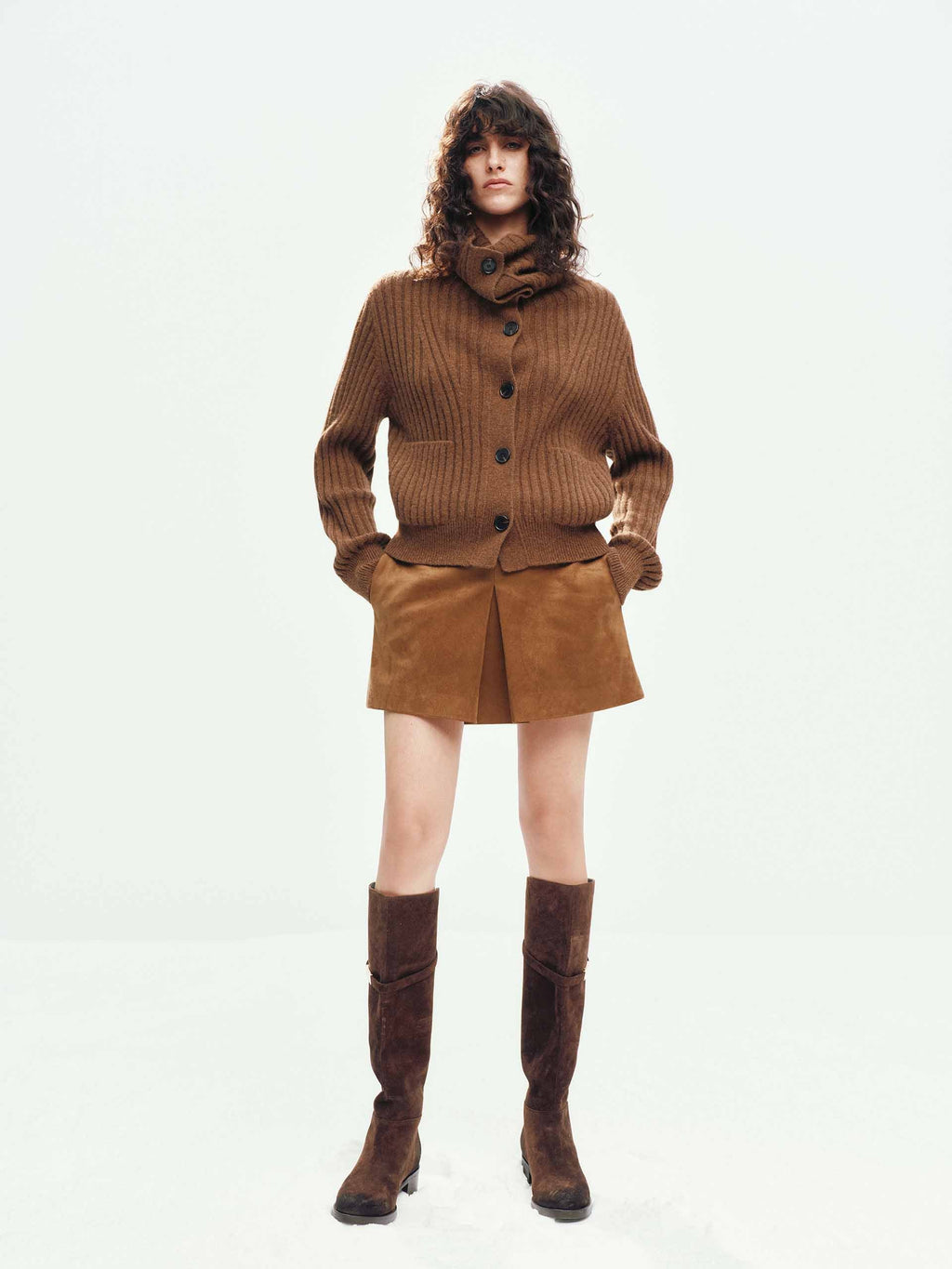 Naval Collar Knitted Cardigan