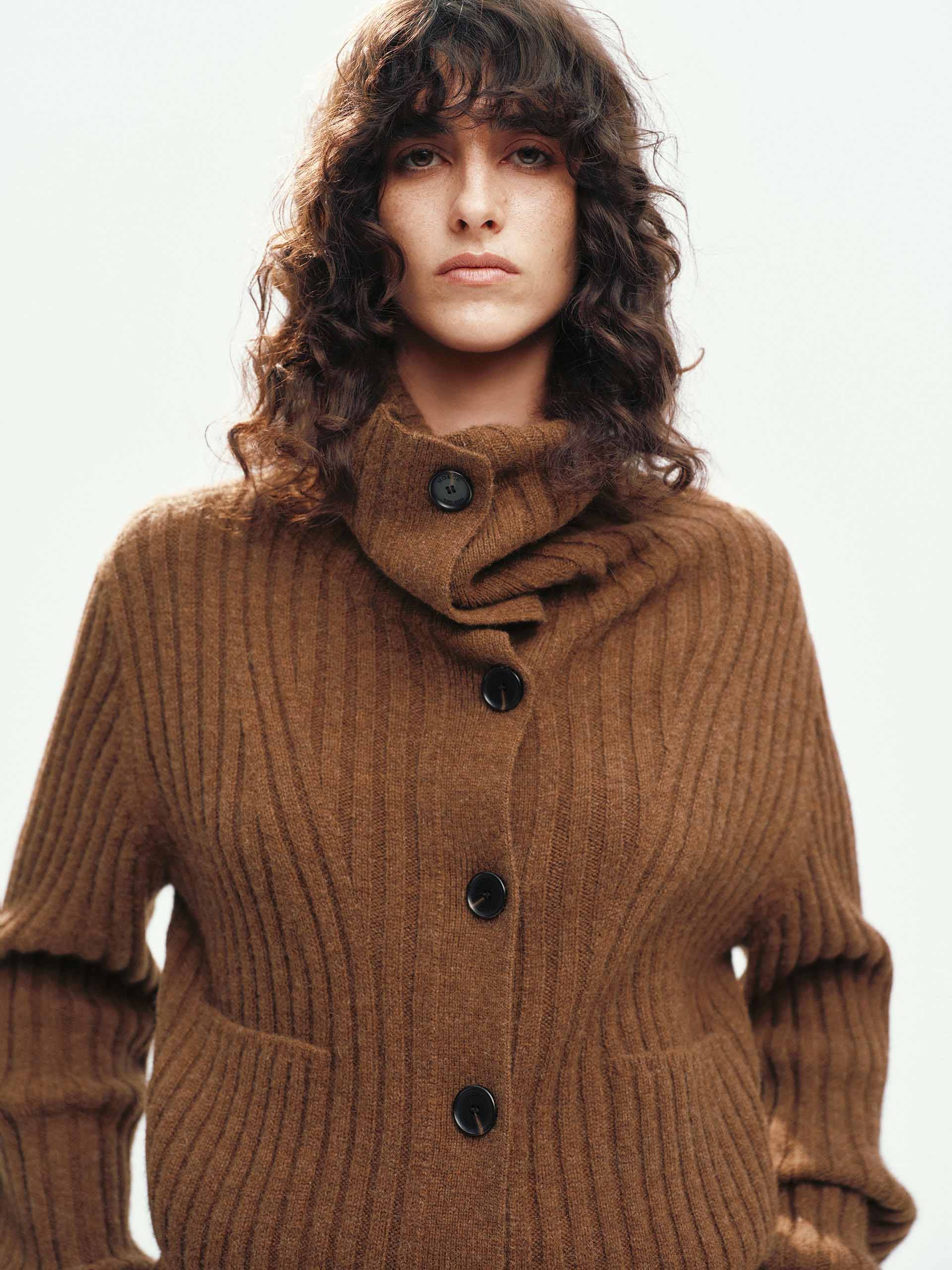 Naval Collar Knitted Cardigan