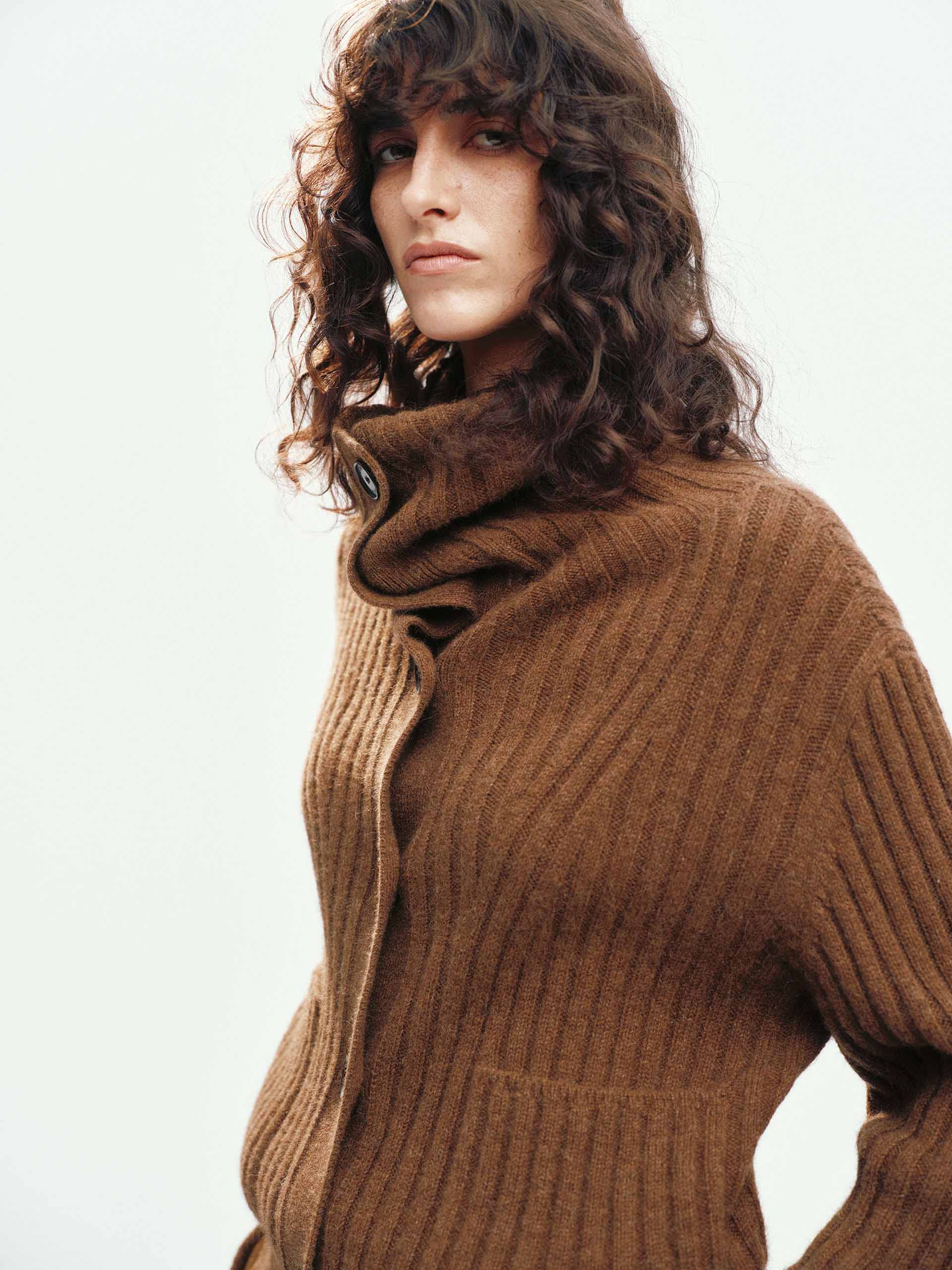 Naval Collar Knitted Cardigan