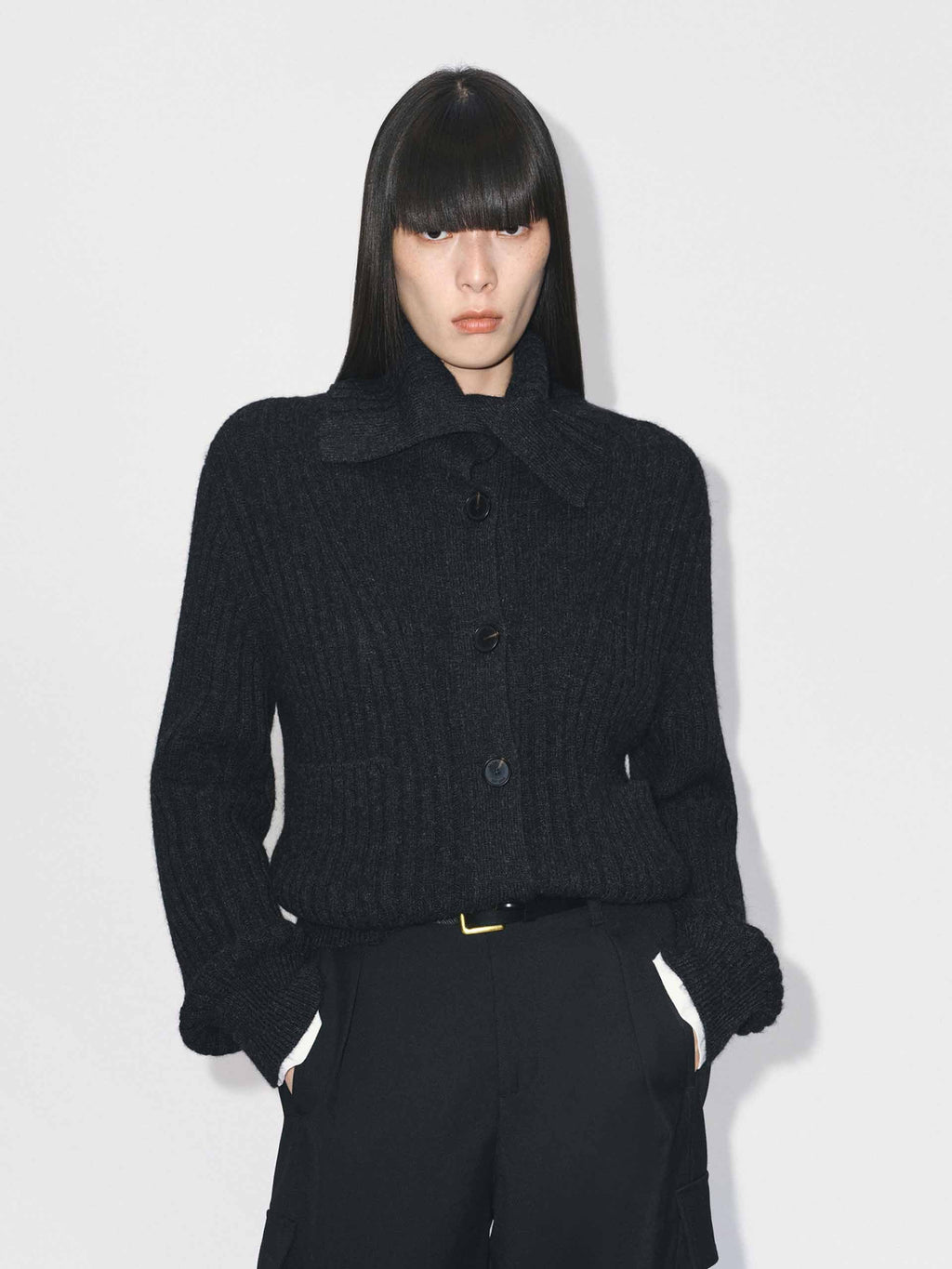 Naval Collar Knitted Cardigan