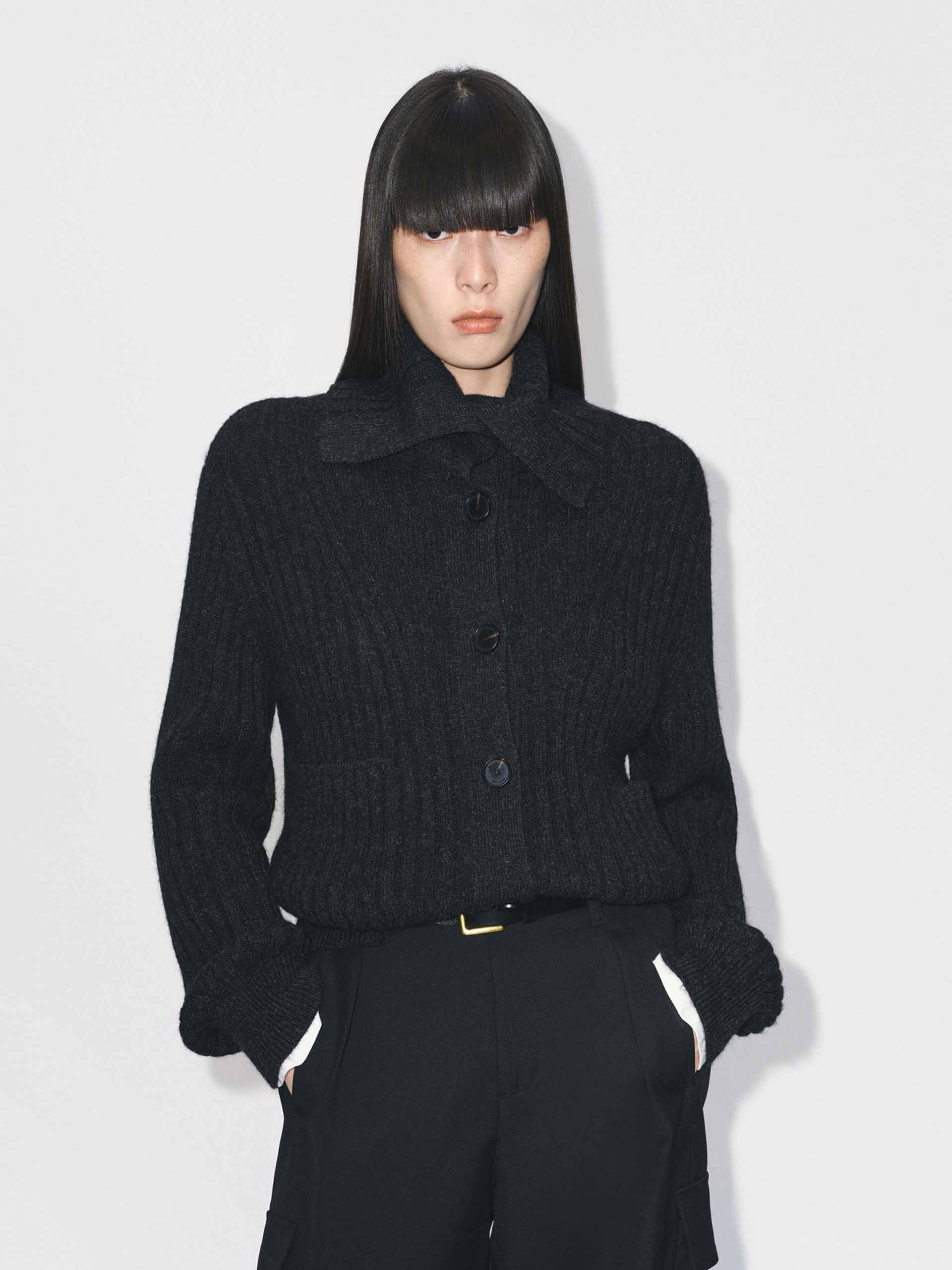Naval Collar Knitted Cardigan