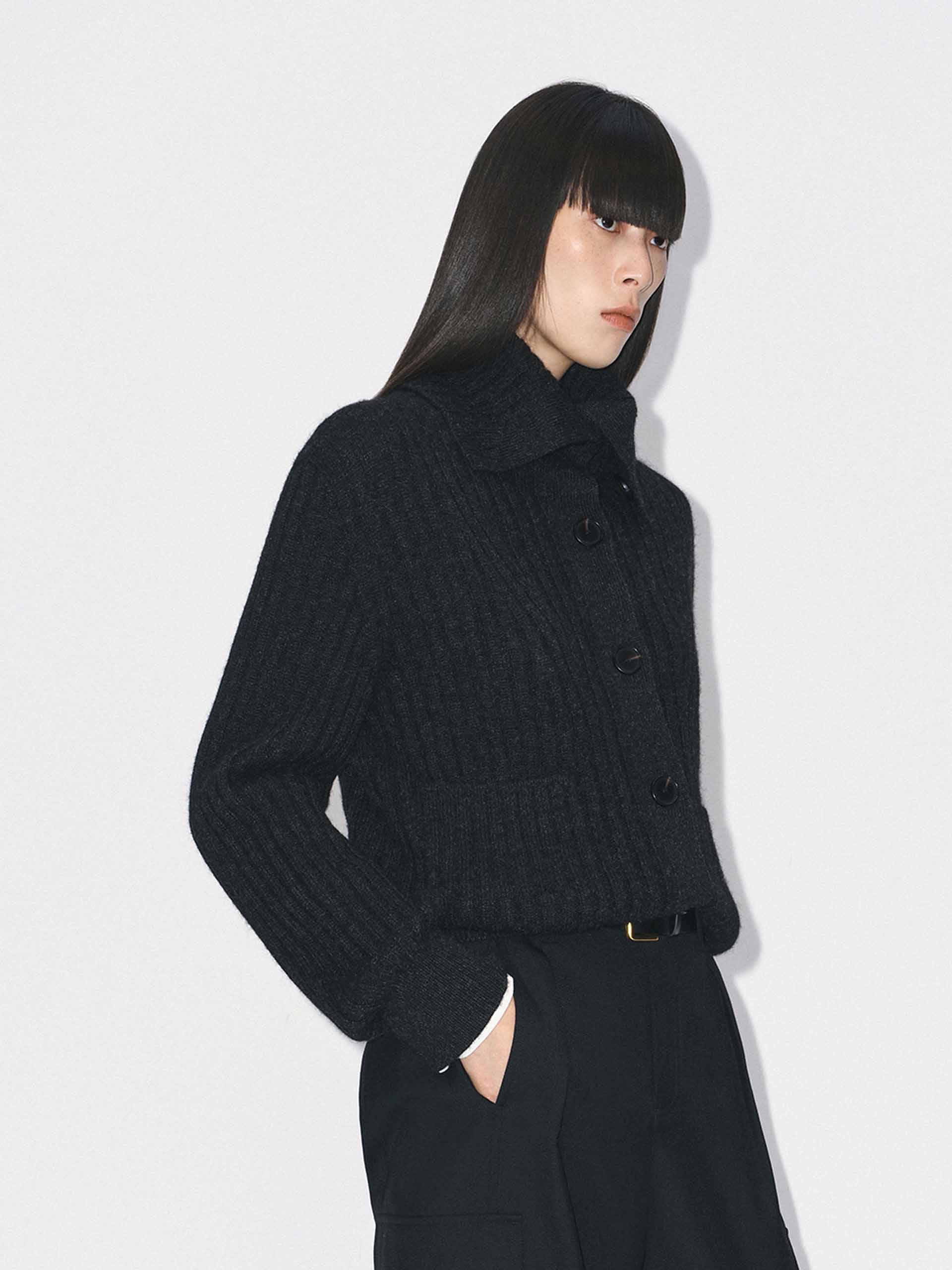 Naval Collar Knitted Cardigan