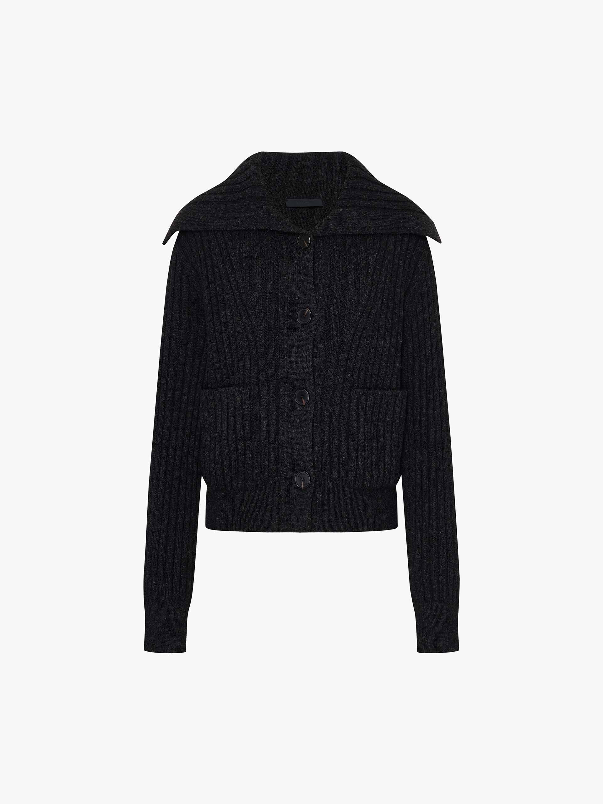Naval Collar Knitted Cardigan